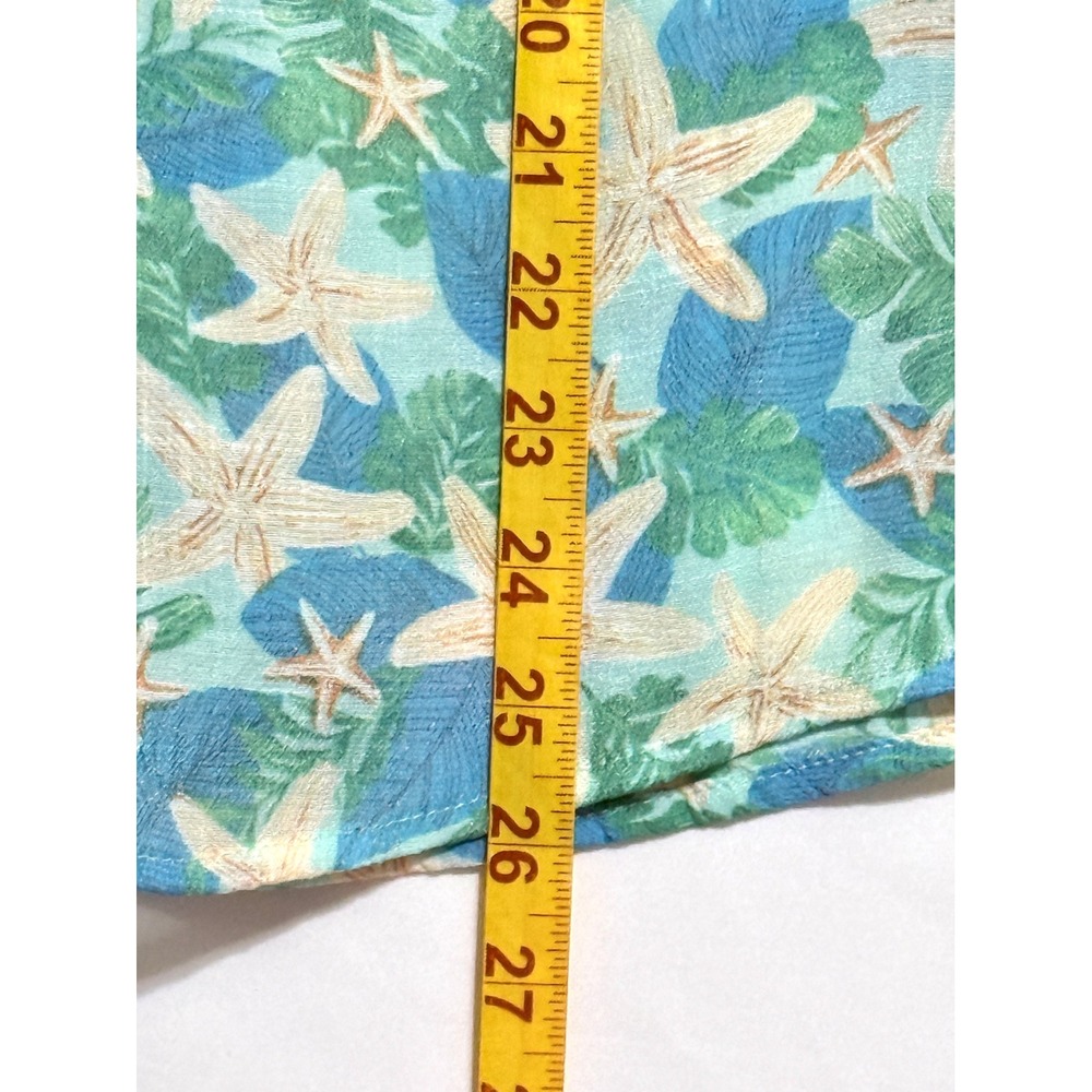 NEW Late August Womens‎ M Starfish Tropical Print Sleeveless Blouse Teal Blue - Picture 6 of 7